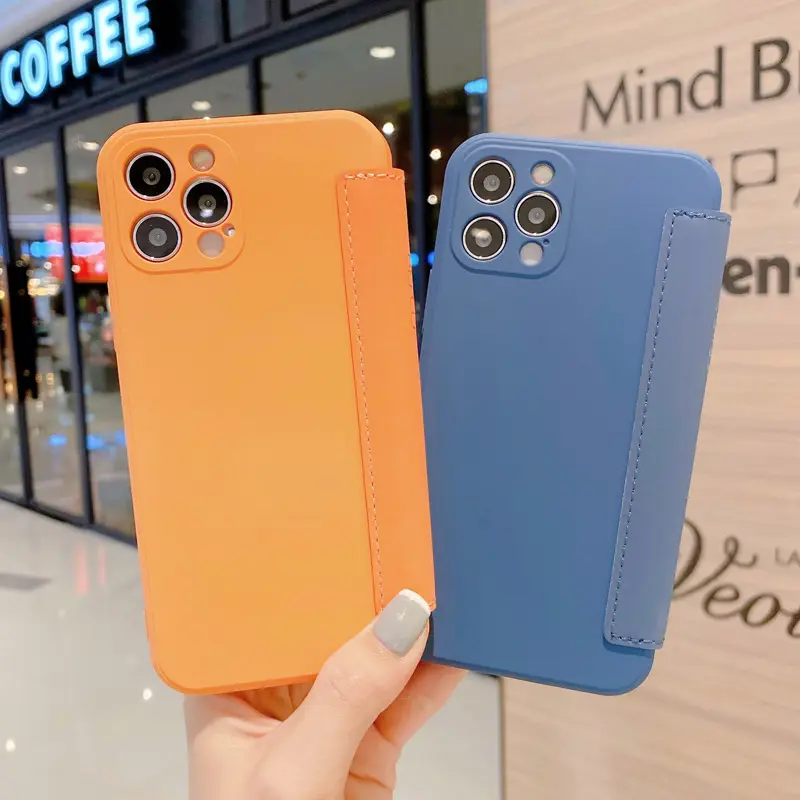 Suitable for Apple 15/14 Liquid Skin Feeling Phone Case 13 Pro Solid Color Flip Leather Case 12 Pro Max Fashion Soft Shell