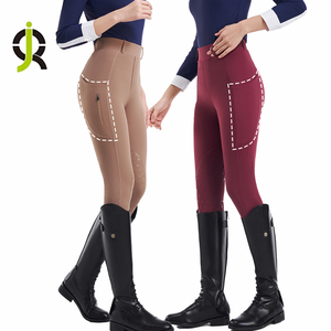 새로운 색상 여성 승마 스포츠 Jodhpur 바지 반 실리콘 인쇄 미끄럼 방지 지퍼 포켓 패션 승마 바지 - Product Image 2