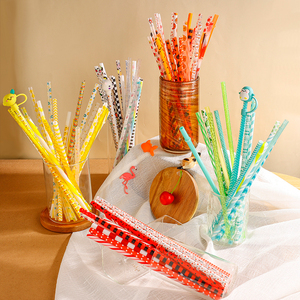 定制印刷聚丙烯硬塑料可重复使用吸管，热卖彩色吸管印刷。 - Product Image 1