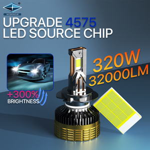 หลอดไฟหน้า LED 32000LM 320W ประสิทธิภาพสูง H4 HB3 H11 H7 HB4อุณหภูมิสี6500K ระบบไฟส่องสว่างอัตโนมัติใหม่ - Product Image 2