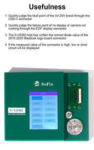 S-UEM2 USB-C &amp; EDP Interface Motherboard Tester With FACE Camera Detection Customizable OEM Screen <strong>Test</strong> Box Repair Tools - Product Image 5