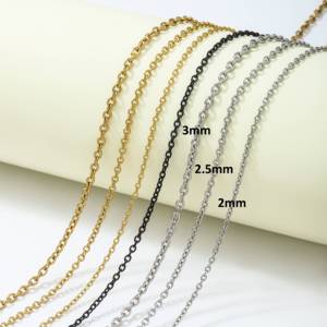 Ruigang Customized 1.5/<strong>2</strong>/<strong>2</strong>.5/3mm 4 Colors <strong>Cross</strong> Chain Necklace Gold Plated Neck Chain Stainless Steel Chain for Jewelry Making - Product Image 6