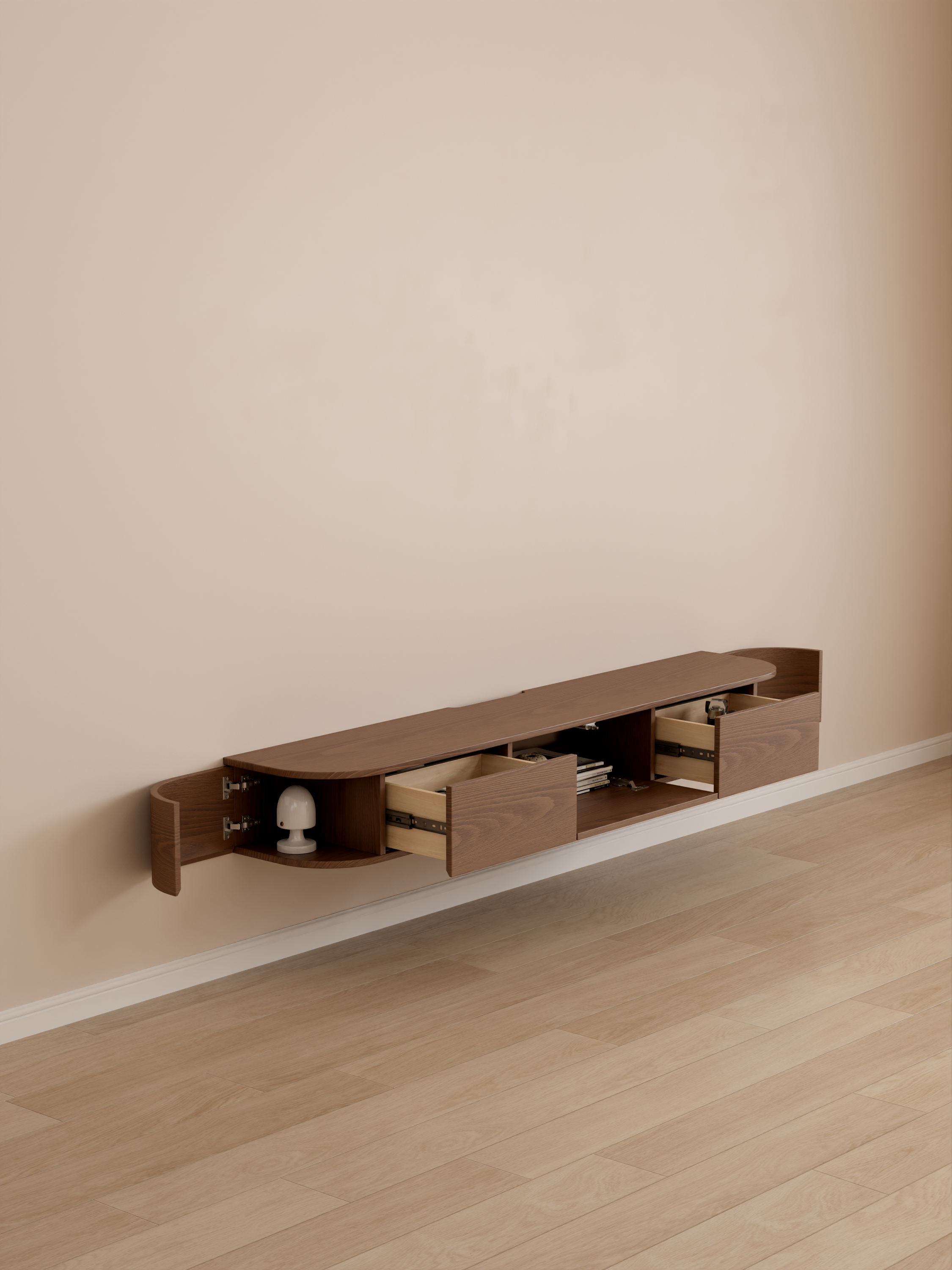 Mueble de TV de madera maciza de 1,6 m