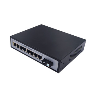 Inyector POE pasivo negro de 8 puertos 10/100 Mbps Power Ethernet Transceptores de fibra óptica para cámara IP VOIP WiFi AP PoE Patch Panel - Product Image 2