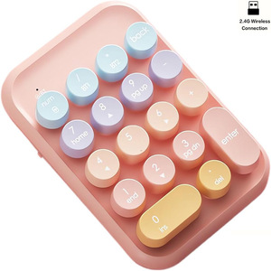 Portable Wireless <strong>Numeric</strong> Pad 2.4G Dual Mode Connection Number <strong>Keyboard</strong> 18-Key Retro Round Keycaps for Pc/Desktop/Laptop - Product Image 6