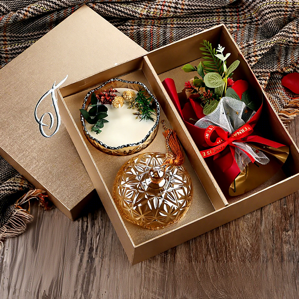 Fragancia de té verde + caja regalo bouquet-aromaterapia