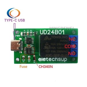 DC 5V 12V USB TTL232 Módulo de relé PC UART Interruptor de puerto serie para MEGA Raspberry PI