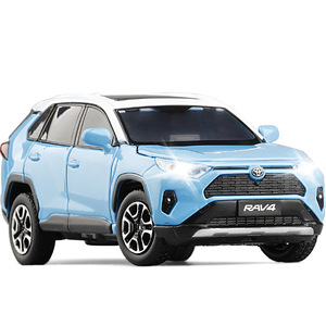 JKM 1/32 ölçekli 2020 arabalar Diecast Rav4 SUV Model araba oyuncak ışıkları ve ses ile - Product Image 5