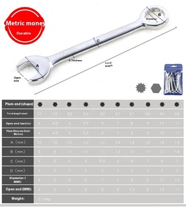 10件套迷你开口两用扳手公制开口环扳手两用扳手套装工具4-11毫米 - Product Image 2