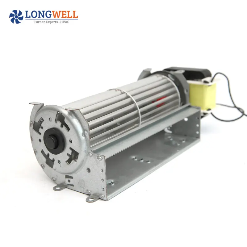 High performance duplo ventilador tangencial 60x240mm para lareira AC DC 110 volts motor do ventilador de fluxo cruzado com ptc aquecedor
