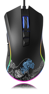 Xvx Bedrade Gaming Muis Kanagawa Ergonomische 12000 Dpi Rgb Backlit 12 Modi 7 Macro Knoppen Usb-Interface Ondersteunt Pc - Product Image 6