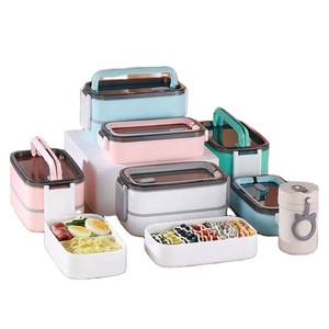 Katmanlar dikdörtgen sızdırmaz isıtılabilir paslanmaz çelik gıda saklama kabı plastik çocuklar Bento kutusu yemek kabı - Product Image 6