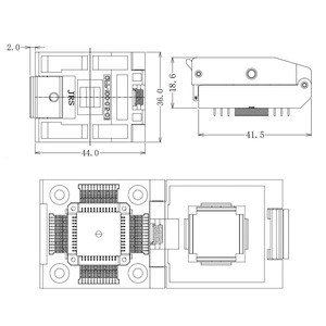 Burn - in &amp; Functional <strong>Testing</strong> QFP48 1.0 mm Pitch IC Test Socket with Flip Cover Easy Insertion Burn-In Adapter for MCU / <strong>FPGA</strong> - Product Image 5