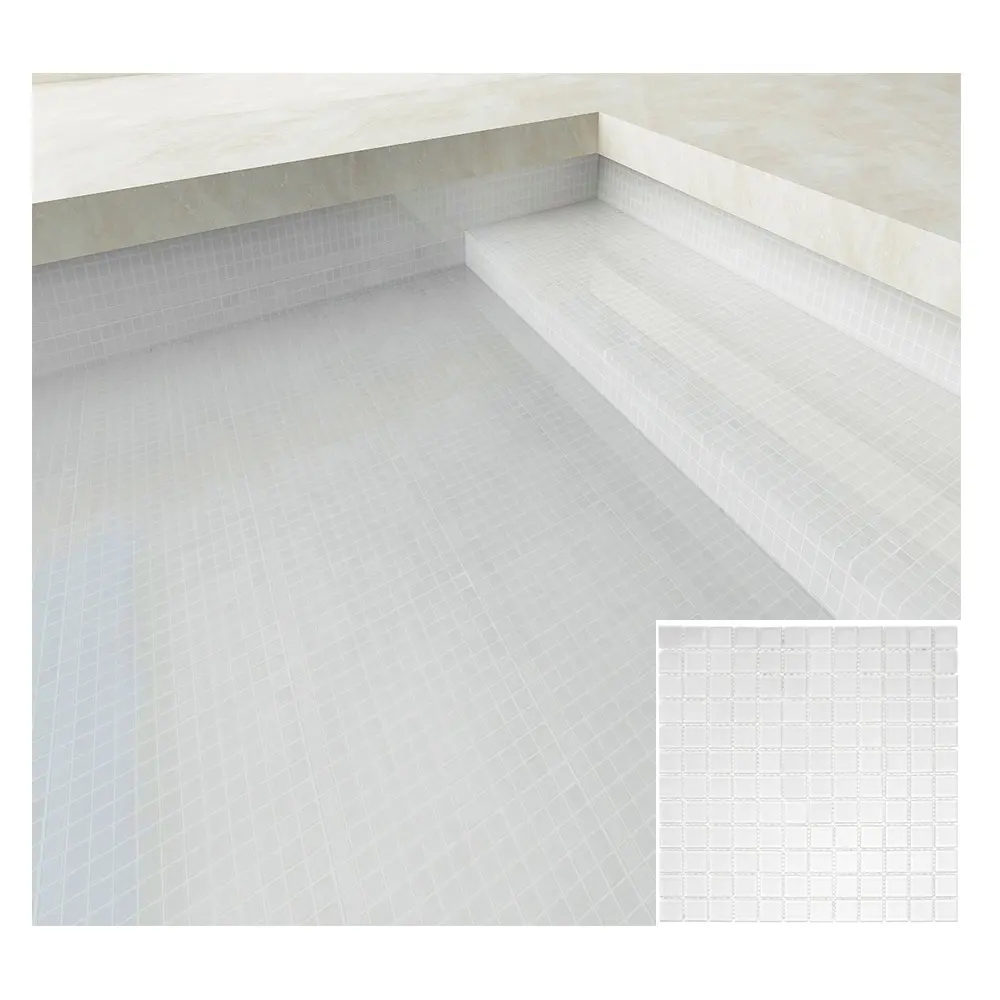 Carrelage de piscine en cristal blanc brillant, mosaïque en verre, carré, offre spéciale, 300x300