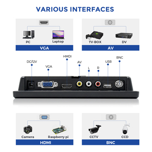 Pantalla táctil resistiva capacitiva de 7 pulgadas, monitor LCD USB con USB, VGA, 2, 2, 2, 2, 2, 2 - Product Image 6