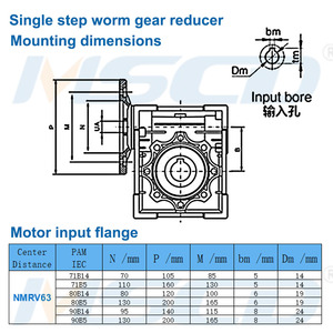 High Quality NMRV063 Gearbox Gears Small Engine Reduction Mini Worm Gearbox Speed Reducer Gear Box - Product Image 3