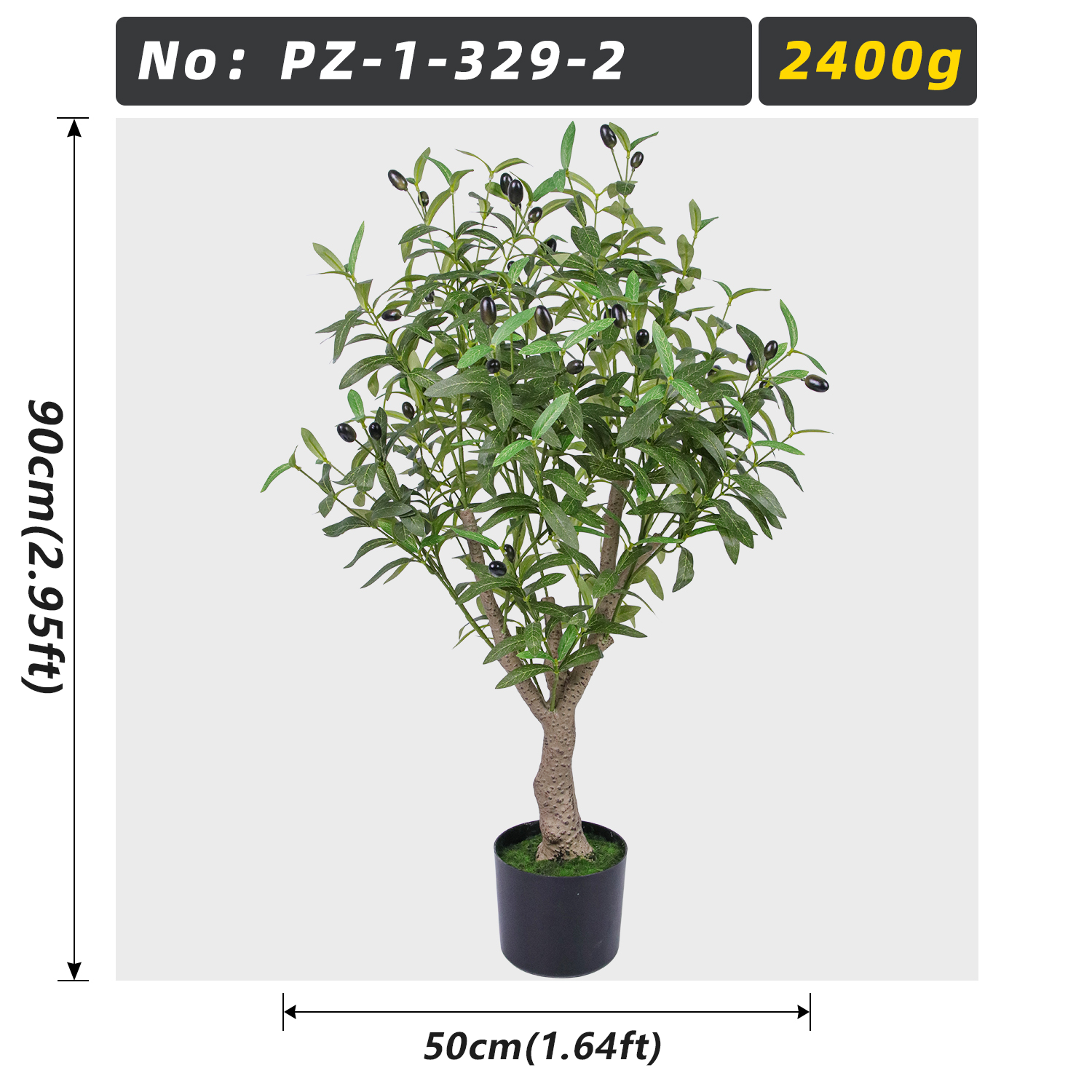 Artificial Potted Olive Tree With Fruits 90cm
