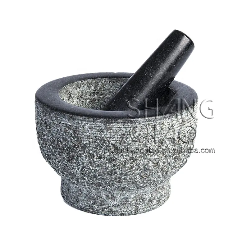 Steen Kookgerei 6-Inch Graniet Mortier En Stamper Met 2 Cup Capaciteit