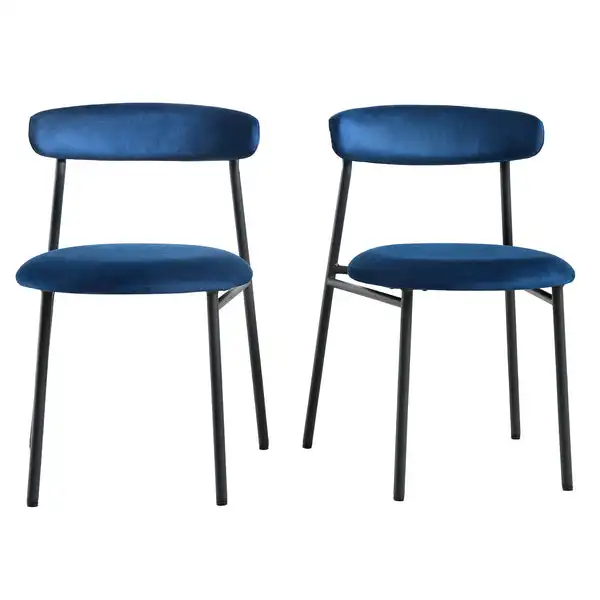 Fauteuil en velours bleu chaise en velours tissu de bras de chaise en velours restaurant nordique moderne tissu doux chaise de salle à manger en velours moderne à dossier haut