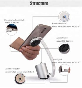 Suporte de alarme antifurto para celular, suporte de segurança tipo c com micro usb, exibição de varejo
