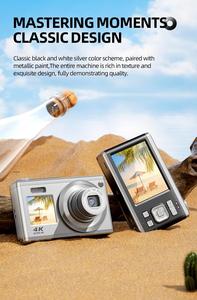 D23 digicam 4K 30fps解像度10倍光学ズーム2.8インチIPSLCD子供用2スクリーンビデオレコーダーカメラ - Product Image 4