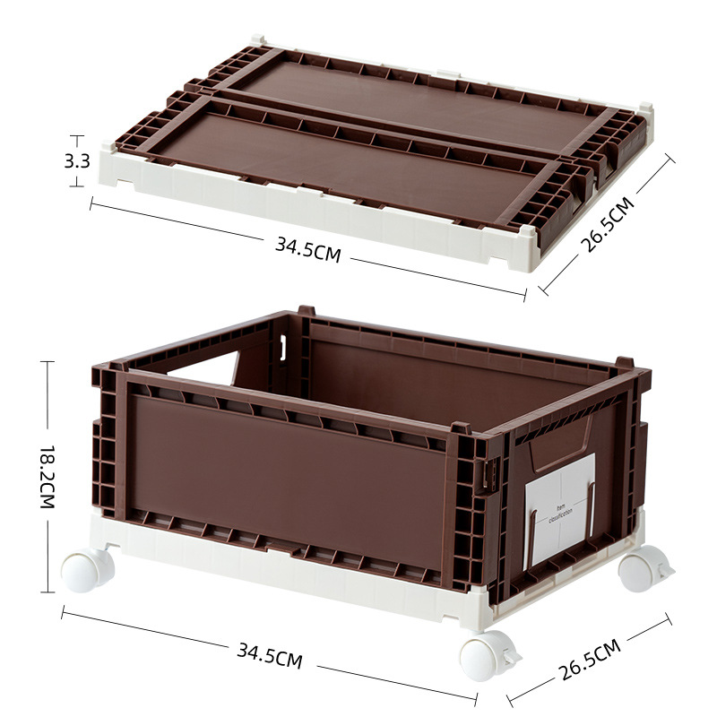Large - Coffee-colored - With wheels