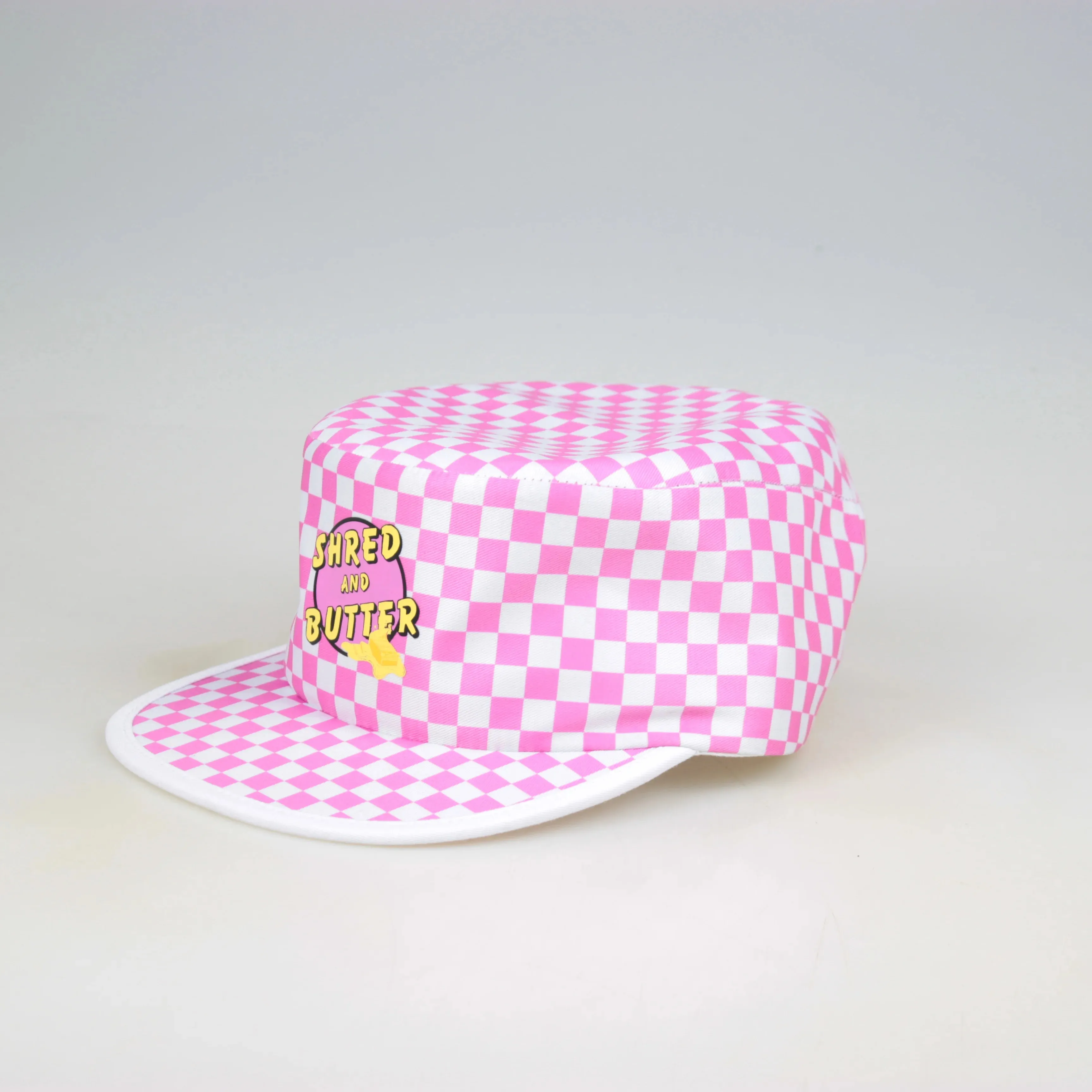 Visera plana personalizada directamente de fábrica, gorra de béisbol con estampado de cuadros para bebés y niños, gorra deportiva para niñas pequeñas