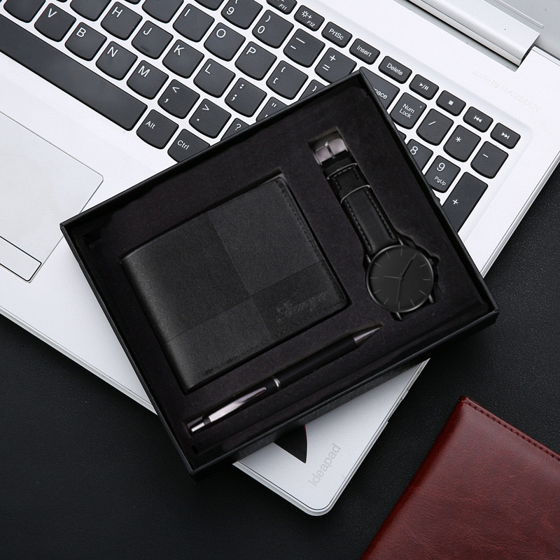 Black watch + wallet + pen