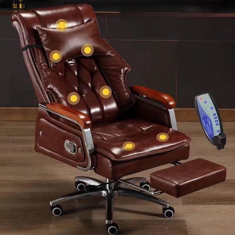 Mobilier de bureau moderne de luxe fauteuil de bureau de direction inclinable en cuir pivotant noir à dossier haut fauteuil de massage à vendre