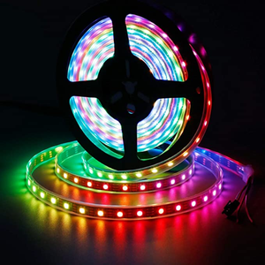 WS2812B LED şerit ışık 300 piksel ayrı ayrı adreslenebilir 5V RGB 5050 SMD rüya renk su geçirmez IP67 siyah PCB LED şerit bant - Product Image 1