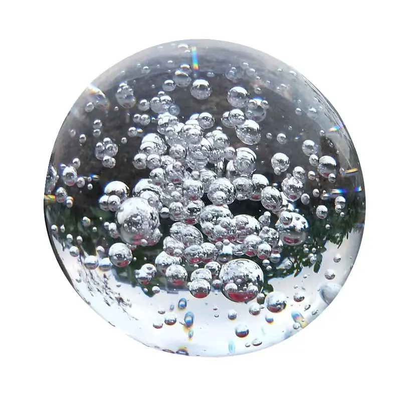 Ornamento per la visualizzazione della sfera di vetro trasparente trasparente con sfera di cristallo