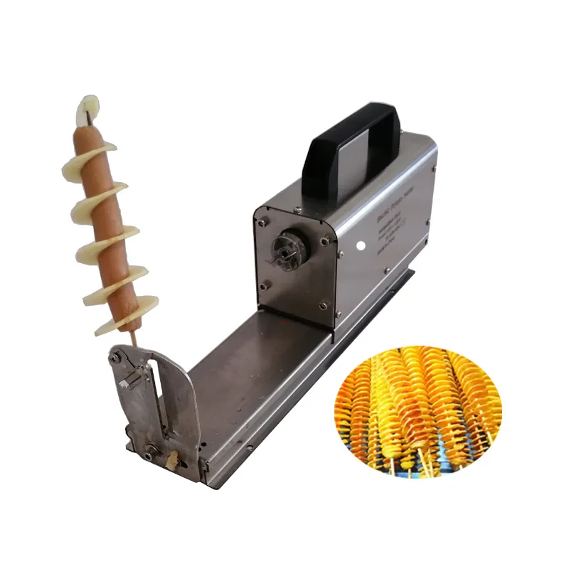 Cortador de patatas fritas 3 en 1 de acero inoxidable, cortador eléctrico de 110/220V, con torsión de perro caliente, Tornado, máquina de corte de patatas fritas