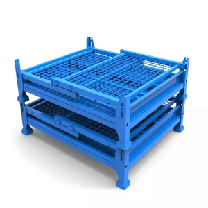 Contenedor de malla de alambre plegable de acero Estante de almacenamiento apilable de precio favorable Equipo de metal Uso en almacén Directo - Product Image 2