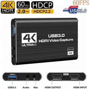 USB 3.0 4K 60hz 1080P 60Fps USB3.0视频游戏采集卡转换器HDMI输出实时流媒体XBOX PS5苹果即插即用 - Product Image 2