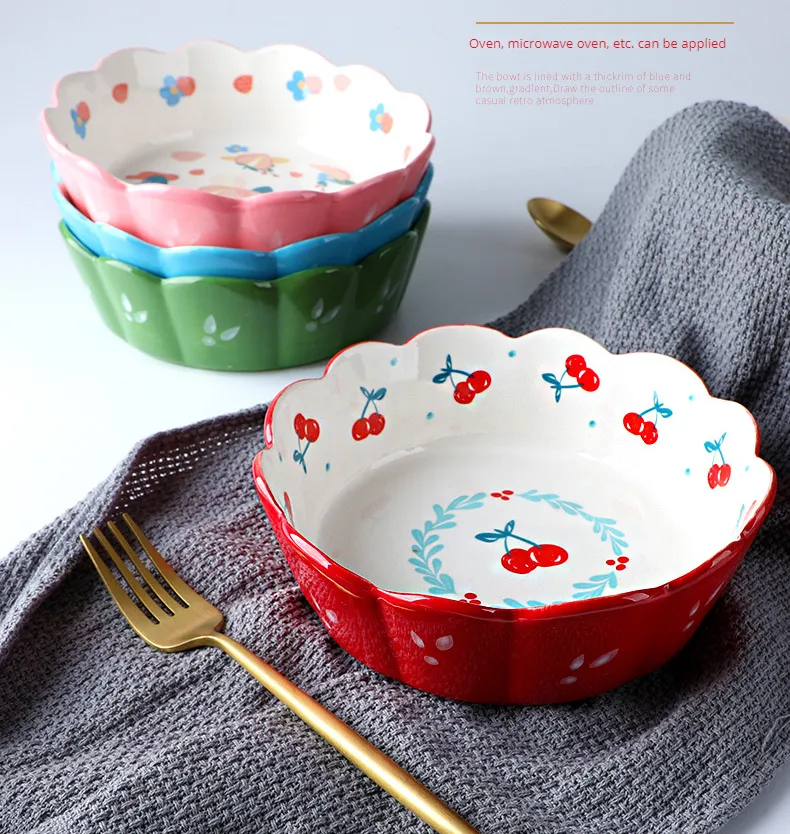 In vendita stoviglie in stile giapponese insalatiera di frutta in ceramica cute baby creative strawberry ciotola di riso personalizzata home