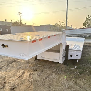 Durable 40FT 2 Axle Steel <strong>Container</strong> Flatbed Semi-Trailer Low Bed Design for Easy <strong>Loading</strong> <strong>Unloading</strong> for Cargo Utility Trailers - Product Image 1