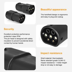 专业工厂220v 5芯电动充电器32A IP55 GBT单相2型适配器中国电动汽车插头适配器连接器 - Product Image 5