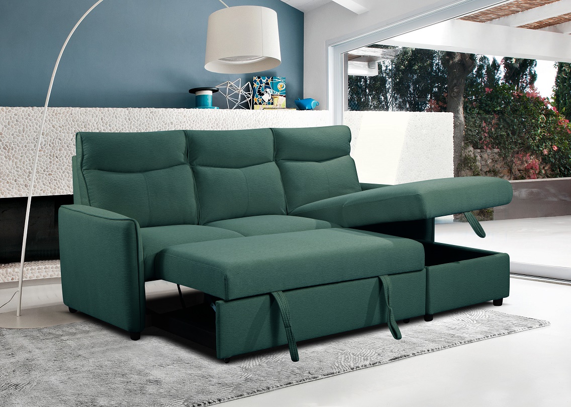 Europe Modern Style USB 2 seater Sofa Bed Foldable sofas with pull out bed and storage box