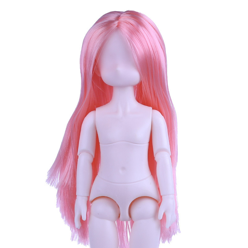 Cabello lacio rosa con raya al medio - comprar cabeza individual