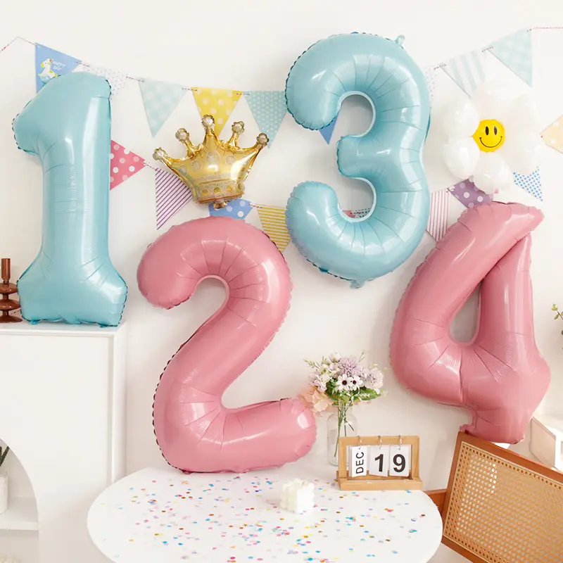 Baby Blue Large Number Ballon folie Helium Easy Inflate für Geburtstags-und Party zubehör