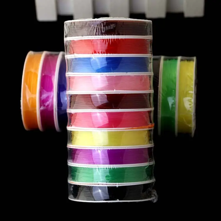 DIY 다채로운 크리스탈 탄성 스레드 투명 보석 낚싯줄 팔찌 액세서리 와이어 스트레치 코드 비드 라인