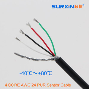 High Quality Load Cell <strong>Cable</strong> Connector Wire Color Code 4 Conductors AWG 24 Tpu Tpv Coiled Wire Sensor <strong>Cable</strong> From China - Product Image 3