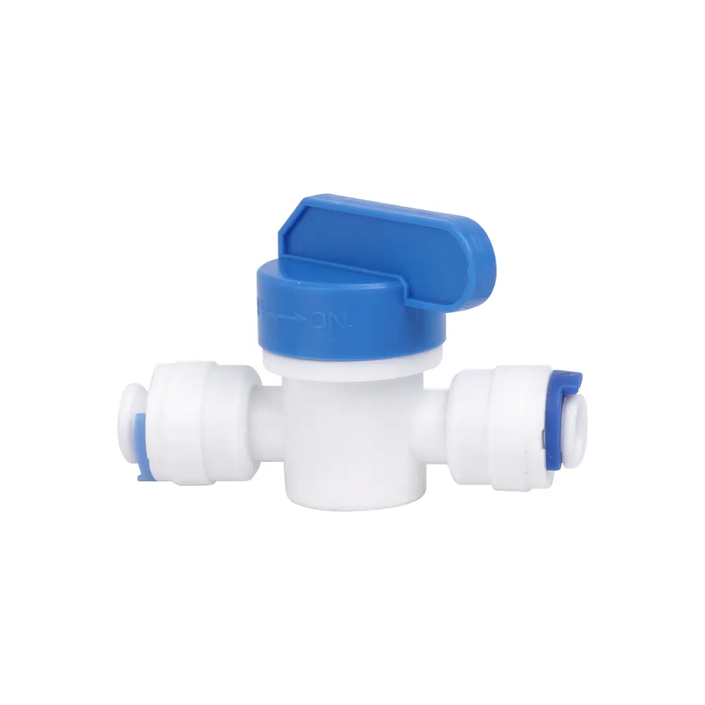 Filtro de agua accesorios de conector de tubería de agua 1/4 "pulgadas sobredosis a 1/4" pulgadas sobredosis válvula de bola conector para RO sistema de filtro de agua