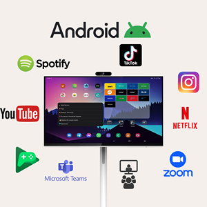 Smart TV HD de 32 pulgadas con cámara incorporada Retroiluminación LED y pantalla táctil Gabinete blanco portátil para entretenimiento en el hogar - Product Image 5