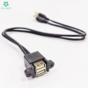工厂双USB 2.0 a型母面板安装，带螺钉至双USB A公分离器数据扩展电源线 - Product Image 4