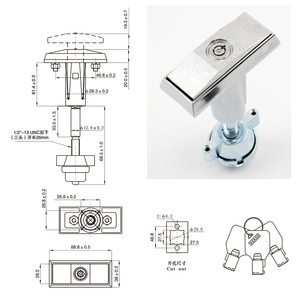 マスターキーTハンドルロック自動販売機用アルミニウム亜鉛合金Tハンドル用ドアロック - Product Image 6