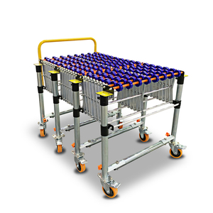 Transportador telescópico, rodillo de paleta de 15 m, máquina en forma de U de acero para Robot de carga y descarga de cajas con transportador de rodillos