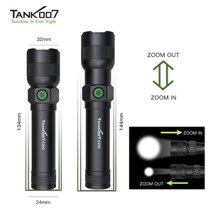 Tank007 kz02 không thấm nước LED đèn pin có thể sạc lại tự vệ High Power Torch ánh sáng tầm xa Zoomable linternas - Product Image 2