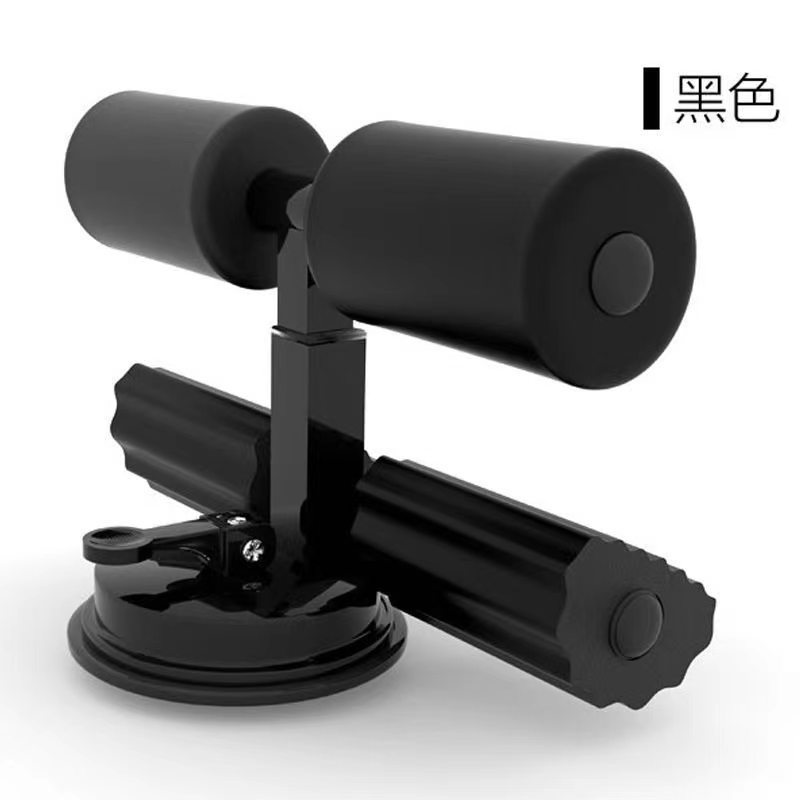 Black dual-bar single-suction-cup sit-up assist device