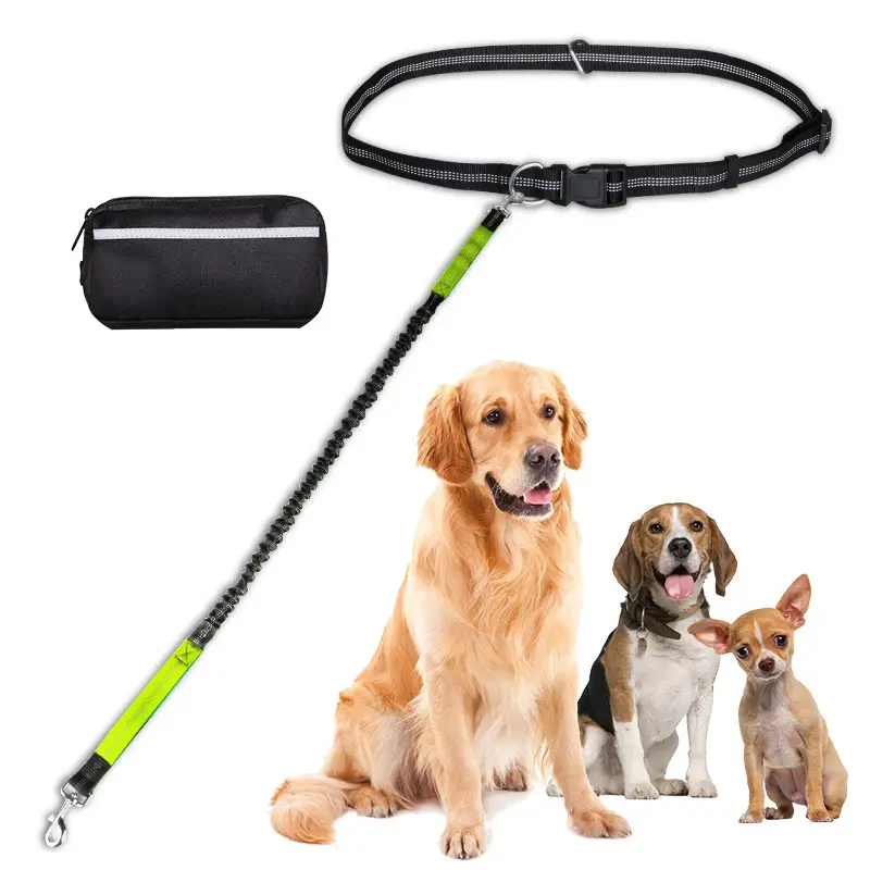 Guinzagli da corsa per cani retrattili riflettenti all'ingrosso in stock con borsa per cacca